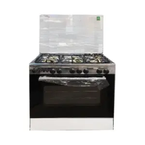 بوتجاز تكنو جاز،5 شعلات، 60 * 80 * 82 سم، مروحة، M-GC Mystro- اسود فضي