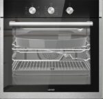ليفون فرن غاز بلت ان 60 سم بالمروحة زجاج اسود*استانلس – LV-SG06102-MSB