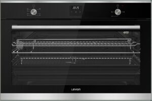 ليفون فرن غاز بلت ان 90 سم ديجيتال بالمروحة زجاج اسود*استانلس – LV-SG09302-DB