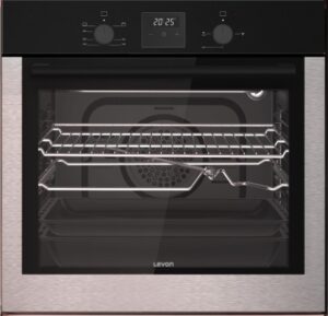 ليفون فرن غاز بلت ان 60 سم ديجيتال بالمروحة زجاج اسود*استانلس – LV-SG0-6302-DSB