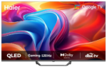 شاشة هاير سمارت بدون حواف ، 55 بوصة ، دقة 4K ، تقنية QLED ، تحكم صوتى من خلال الريموت ، ريسيفر داخلي ، H55S80FUX