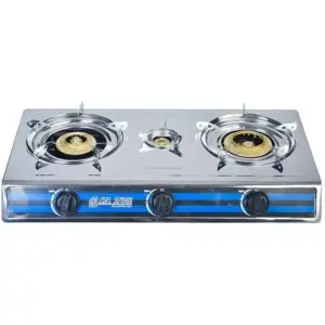 ATA بوتاجاز غاز مسطح، 3 شعلة، J-GC401، فضي