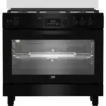 بوتجاز غاز من بيكو 5 شعلة و مروحة، 90 سم, BGGR 11225 GB - أسود