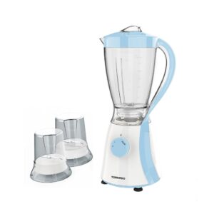 خلاط كهربائي تورنيدو 600 وات 1.5 لتر 2 مطحنة أزرق سماوي TB-600/2-LBLUE