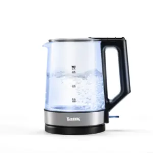 غلاية كهربائية تانك زجاجيه ، 1.7 لتر، 1850 وات، أسود – KG-2318، ضمان عامين